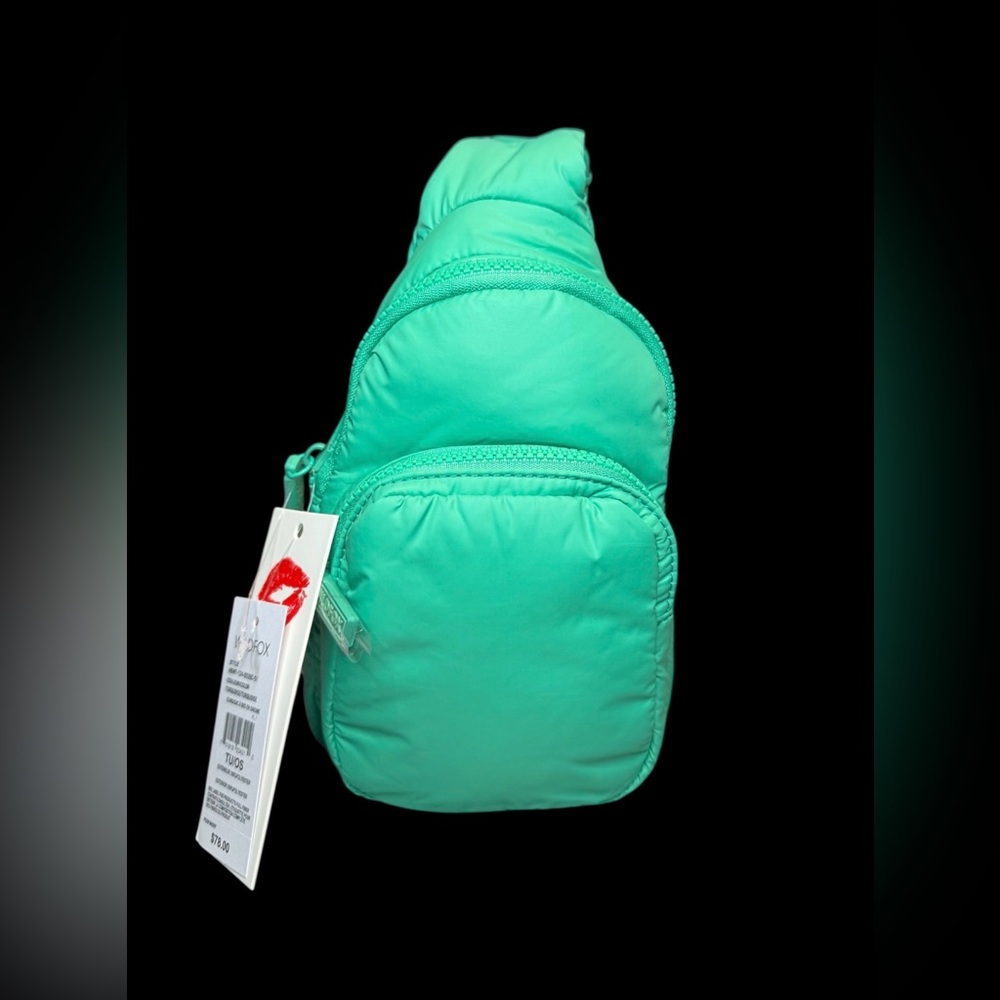 Wildfox parachute sling bag in vibrant green nwt
